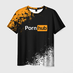 Мужская футболка 3D с принтом PORNHUB в Тюмени, 100% полиэфир | прямой крой, круглый вырез горловины, длина до линии бедер | brand | brazzers | hub | mode | бразерс | бренд | мода