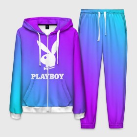 Мужской костюм 3D с принтом PLAYBOY в Тюмени, 100% полиэстер | Манжеты и пояс оформлены тканевой резинкой, двухслойный капюшон со шнурком для регулировки, карманы спереди | brand | brazzers | faketaxi | hub | mode | playboy | бразерс | бренд | мода | фейк такси