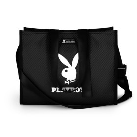 Сумка-шоппер 3D с принтом PLAYBOY в Тюмени, 100% полиэстер | застегивается на металлическую кнопку; внутренний карман застегивается на молнию. Стенки укреплены специальным мягким материалом, чтобы защитить содержимое от несильных ударов
 | brand | brazzers | faketaxi | hub | mode | playboy | бразерс | бренд | мода | фейк такси