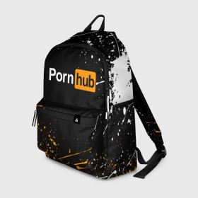 Рюкзак 3D с принтом PORNHUB в Тюмени, 100% полиэстер | лямки с регулируемой длиной, сверху петелька, чтобы рюкзак можно было повесить на вешалку. Основное отделение закрывается на молнию, как и внешний карман. Внутри два дополнительных кармана, один из которых закрывается на молнию. По бокам два дополнительных кармашка | brand | brazzers | faketaxi | hub | mode | playboy | бразерс | бренд | мода | фейк такси