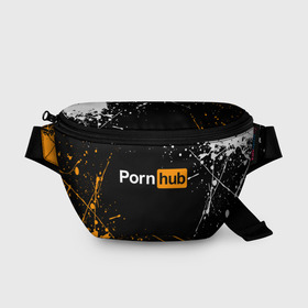 Поясная сумка 3D с принтом PORNHUB в Тюмени, 100% полиэстер | плотная ткань, ремень с регулируемой длиной, внутри несколько карманов для мелочей, основное отделение и карман с обратной стороны сумки застегиваются на молнию | brand | brazzers | faketaxi | hub | mode | playboy | бразерс | бренд | мода | фейк такси