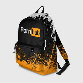 Рюкзак 3D с принтом PORNHUB в Тюмени, 100% полиэстер | лямки с регулируемой длиной, сверху петелька, чтобы рюкзак можно было повесить на вешалку. Основное отделение закрывается на молнию, как и внешний карман. Внутри два дополнительных кармана, один из которых закрывается на молнию. По бокам два дополнительных кармашка | brand | brazzers | faketaxi | hub | mode | playboy | бразерс | бренд | мода | фейк такси