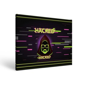 Холст прямоугольный с принтом Hacked в Тюмени, 100% ПВХ |  | cybepunk | hacked | hacker | it | аноним | анонимус | взлом | взломщик | киберпанк | программист | хак | хакер