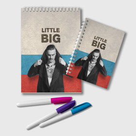 Блокнот с принтом Little Big в Тюмени, 100% бумага | 48 листов, плотность листов — 60 г/м2, плотность картонной обложки — 250 г/м2. Листы скреплены удобной пружинной спиралью. Цвет линий — светло-серый
 | little big | евровидение