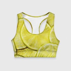 Женский спортивный топ 3D с принтом Лайм в Тюмени, 82% полиэстер, 18% спандекс Ткань безопасна для здоровья, позволяет коже дышать, не мнется и не растягивается |  | дольки лайма | дольки лимона | лайм | лимон | текстуры | фрукты