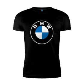 Мужская футболка премиум с принтом BMW LOGO 2020 в Тюмени, 92% хлопок, 8% лайкра | приталенный силуэт, круглый вырез ворота, длина до линии бедра, короткий рукав | Тематика изображения на принте: bmw | bmw motorsport | bmw performance | carbon | m | motorsport | performance | sport | бмв | карбон | моторспорт | спорт