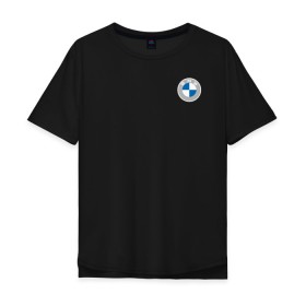 Мужская футболка хлопок Oversize с принтом BMW LOGO 2020 в Тюмени, 100% хлопок | свободный крой, круглый ворот, “спинка” длиннее передней части | Тематика изображения на принте: bmw | bmw performance | m | motorsport | performance | бмв | бэха | моторспорт