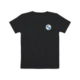 Детская футболка хлопок с принтом BMW LOGO 2020 в Тюмени, 100% хлопок | круглый вырез горловины, полуприлегающий силуэт, длина до линии бедер | bmw | bmw performance | m | motorsport | performance | бмв | бэха | моторспорт