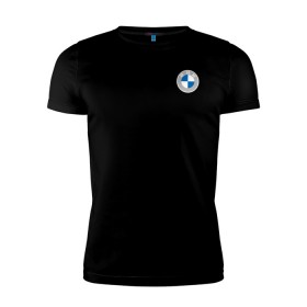 Мужская футболка премиум с принтом BMW LOGO 2020 в Тюмени, 92% хлопок, 8% лайкра | приталенный силуэт, круглый вырез ворота, длина до линии бедра, короткий рукав | bmw | bmw performance | m | motorsport | performance | бмв | бэха | моторспорт
