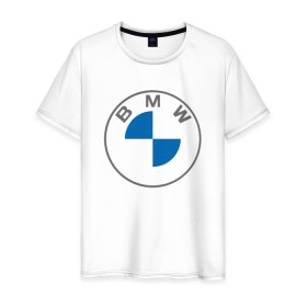 Мужская футболка хлопок с принтом BMW LOGO 2020 в Тюмени, 100% хлопок | прямой крой, круглый вырез горловины, длина до линии бедер, слегка спущенное плечо. | bmw | bmw motorsport | bmw performance | carbon | m | motorsport | performance | sport | бмв | карбон | моторспорт | спорт