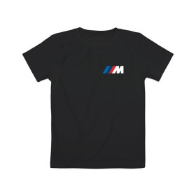 Детская футболка хлопок с принтом BMW ///M LOGO 2020 в Тюмени, 100% хлопок | круглый вырез горловины, полуприлегающий силуэт, длина до линии бедер | bmw | bmw motorsport | bmw performance | carbon | m | motorsport | performance | sport | бмв | карбон | моторспорт | спорт