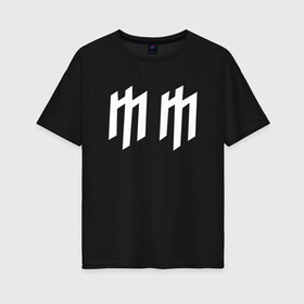 Женская футболка хлопок Oversize с принтом Marilyn Manson в Тюмени, 100% хлопок | свободный крой, круглый ворот, спущенный рукав, длина до линии бедер
 | hugh warner | marilyn manson | rock | глэм рок | гот | индастриал метал | индастриал рок | музыка | мэрилин мэнсон | рок | фрик | хард рок | шок рок