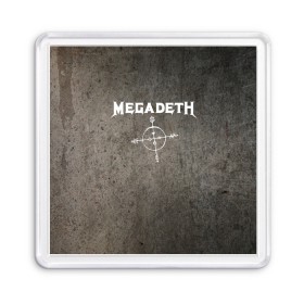 Магнит 55*55 с принтом Megadeth в Тюмени, Пластик | Размер: 65*65 мм; Размер печати: 55*55 мм | Тематика изображения на принте: dave mustaine | megadeth | music | rock | дирк вербурен | дэвид эллефсон | дэйв мастейн | кико лоурейро | мегадеф | музыка | рок | трэш метал | хард рок | хеви метал