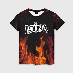 Женская футболка 3D с принтом Louna в Тюмени, 100% полиэфир ( синтетическое хлопкоподобное полотно) | прямой крой, круглый вырез горловины, длина до линии бедер | louna | tracktor bowling | альтернативный метал | альтернативный рок | гранж | лу | луна | ню метал | панк рок | хард рок