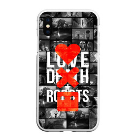 Чехол для iPhone XS Max матовый с принтом LOVE DEATH ROBOTS (LDR) в Тюмени, Силикон | Область печати: задняя сторона чехла, без боковых панелей | death | fantastic | future | ldr | love | love death and robots | love death robots | netflix | robots | sci fi | будущее | лдр | любовь | нетфликс | роботы | фантастика