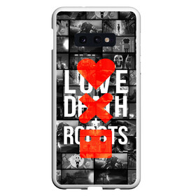 Чехол для Samsung S10E с принтом LOVE DEATH ROBOTS (LDR) в Тюмени, Силикон | Область печати: задняя сторона чехла, без боковых панелей | death | fantastic | future | ldr | love | love death and robots | love death robots | netflix | robots | sci fi | будущее | лдр | любовь | нетфликс | роботы | фантастика