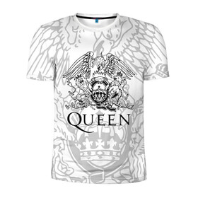 Мужская футболка 3D спортивная с принтом QUEEN в Тюмени, 100% полиэстер с улучшенными характеристиками | приталенный силуэт, круглая горловина, широкие плечи, сужается к линии бедра | queen | rock | we will rock you | брайан мэи | группа queen | группа квин | джон дикон | квин | королева | король | роджер тейлор | рок | фредди меркьюри