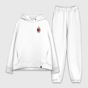 Женский костюм хлопок Oversize с принтом AC MILAN в Тюмени,  |  | ac milan | fc | football | football club | milan | sport | милан | спорт | спортивные | униформа | фирменные цвета | фк | футбол | футбольный клуб