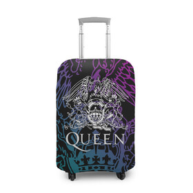Чехол для чемодана 3D с принтом QUEEN в Тюмени, 86% полиэфир, 14% спандекс | двустороннее нанесение принта, прорези для ручек и колес | queen | rock | we will rock you | брайан мэи | группа queen | группа квин | джон дикон | квин | королева | король | роджер тейлор | рок | фредди меркьюри
