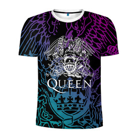 Мужская футболка 3D спортивная с принтом QUEEN в Тюмени, 100% полиэстер с улучшенными характеристиками | приталенный силуэт, круглая горловина, широкие плечи, сужается к линии бедра | queen | rock | we will rock you | брайан мэи | группа queen | группа квин | джон дикон | квин | королева | король | роджер тейлор | рок | фредди меркьюри