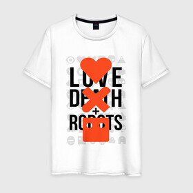 Мужская футболка хлопок с принтом LOVE DEATH ROBOTS (LDR) в Тюмени, 100% хлопок | прямой крой, круглый вырез горловины, длина до линии бедер, слегка спущенное плечо. | death | fantastic | future | ldr | love | love death and robots | love death robots | netflix | robots | sci fi | будущее | лдр | любовь | нетфликс | роботы | фантастика