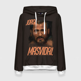 Женская толстовка 3D с принтом Jorge Masvidal в Тюмени, 100% полиэстер  | двухслойный капюшон со шнурком для регулировки, мягкие манжеты на рукавах и по низу толстовки, спереди карман-кенгуру с мягким внутренним слоем. | gamebred | jorge masvidal | masvidal | mma | ufc | масвидаль | мма | хорхе масвидаль