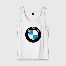 Женская майка хлопок с принтом BMW в Тюмени, 95% хлопок, 5% эластан |  | bmw | brand | car | germany | logo | speed | беха | бмв | бренд | германия | дрифт | лого | логотип | машина | надпись | парню | скорость | тачка | фирма