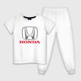 Детская пижама хлопок с принтом HONDA в Тюмени, 100% хлопок |  брюки и футболка прямого кроя, без карманов, на брюках мягкая резинка на поясе и по низу штанин
 | 2020 | accord | auto | civic | honda | sport | авто | автомобиль | автомобильные | бренд | марка | машины | спорт | хонда
