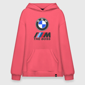 Худи SuperOversize хлопок с принтом BMW BOSS в Тюмени, 70% хлопок, 30% полиэстер, мягкий начес внутри | карман-кенгуру, эластичная резинка на манжетах и по нижней кромке, двухслойный капюшон
 | bmw | bmw performance | m | motorsport | performance | бмв | бэха | моторспорт