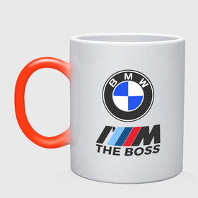 Кружка хамелеон с принтом BMW BOSS | БМВ БОСС в Тюмени, керамика | меняет цвет при нагревании, емкость 330 мл | bmw | bmw performance | m | motorsport | performance | бмв | бэха | моторспорт