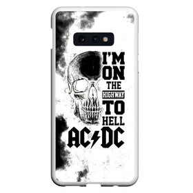 Чехол для Samsung S10E с принтом Im on the highway to hell AC DC в Тюмени, Силикон | Область печати: задняя сторона чехла, без боковых панелей | ac dc | acdc | acdc ас дс | angus | back in black | highway to hell | mckinn | австралийская | ангус янг | ас дс | асдс | блюз | в форме | гитара | группа | дым | крис слэйд | метал | молния | музыка | певец | рок | рок н ролл | стиви янг