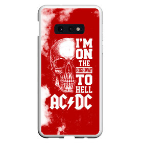 Чехол для Samsung S10E с принтом Im on the highway to hell AC DC в Тюмени, Силикон | Область печати: задняя сторона чехла, без боковых панелей | ac dc | acdc | acdc ас дс | angus | back in black | highway to hell | mckinnon | young | австралийская | ангус янг | ас дс | асдс | блюз | в форме | гитара | группа | крис слэйд | метал | молния | музыка | п | певец | рок | рок н ролл