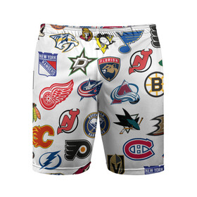 Мужские шорты спортивные с принтом NHL PATTERN в Тюмени,  |  | anaheim ducks | arizona coyotes | boston bruins | buffalo sabres | calgary flames | canadiens de montreal | carolina hurricanes | chicago blackhawks | colorado avalanche | columbus blue jackets | dallas stars | detroit red wings | edmonton oil | hockey | 