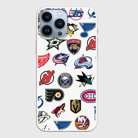 Чехол для iPhone 13 Pro Max с принтом NHL PATTERN в Тюмени,  |  | anaheim ducks | arizona coyotes | boston bruins | buffalo sabres | calgary flames | canadiens de montreal | carolina hurricanes | chicago blackhawks | colorado avalanche | columbus blue jackets | dallas stars | detroit red wings | edmonton oil | hockey | 