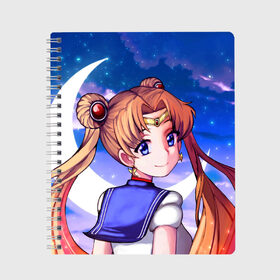 Тетрадь с принтом SAILOR MOON в Тюмени, 100% бумага | 48 листов, плотность листов — 60 г/м2, плотность картонной обложки — 250 г/м2. Листы скреплены сбоку удобной пружинной спиралью. Уголки страниц и обложки скругленные. Цвет линий — светло-серый
 | anime | japan | manga | sailor moon | аниме | девочка | девушка | лунная призма | манга | сейлор мун | сэйлор мун | япония