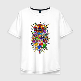 Мужская футболка хлопок Oversize с принтом Sonic Pixel Friends в Тюмени, 100% хлопок | свободный крой, круглый ворот, “спинка” длиннее передней части | 8 bit | game | pixel | pixelart | sega | sonic | битный | игра | пиксели | сега | соник
