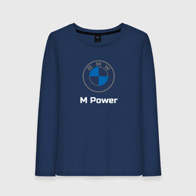 Женский лонгслив хлопок с принтом BMW M Power в Тюмени, 100% хлопок |  | baern | bmw | club | drive | m | m2 | m3 | m5 | power | x5 | бмв | бумер | драйв | клуб | логотип | новая | новое лого | новый | эмблема