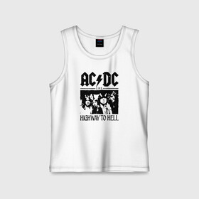 Детская майка хлопок с принтом AC DC highway to hell в Тюмени,  |  | ac dc | acdc | acdc ас дс | angus | back in black | highway to hell | mckinnon | young | австралийская | ангус янг | ас дс | асдс | блюз | в форме | гитара | группа | крис слэйд | метал | молния | музыка | п | певец | рок | рок н ролл