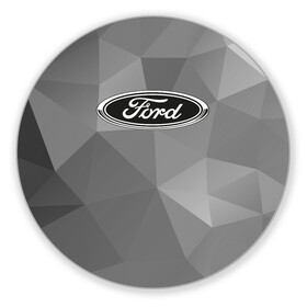 Коврик для мышки круглый с принтом Ford ч/б в Тюмени, резина и полиэстер | круглая форма, изображение наносится на всю лицевую часть | explorer | fiesta | focus | ford | gt40 | kuga | mondeo | mustang | авто | автомобиль | ам | куга | машина | мондео | мустанг | фиеста | фокус | форд