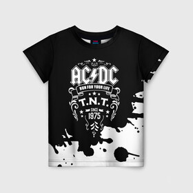 Детская футболка 3D с принтом AC/DC T.N.T. в Тюмени, 100% гипоаллергенный полиэфир | прямой крой, круглый вырез горловины, длина до линии бедер, чуть спущенное плечо, ткань немного тянется | ac dc | acdc | acdc ас дс | angus | back in black | highway to hell | mckinnon | young | австралийская | ангус янг | ас дс | асдс | блюз | в форме | гитара | группа | крис слэйд | метал | молния | музыка | п | певец | рок | рок н ролл