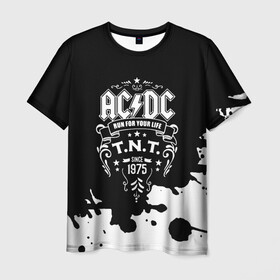 Мужская футболка 3D с принтом AC/DC T.N.T. в Тюмени, 100% полиэфир | прямой крой, круглый вырез горловины, длина до линии бедер | ac dc | acdc | acdc ас дс | angus | back in black | highway to hell | mckinnon | young | австралийская | ангус янг | ас дс | асдс | блюз | в форме | гитара | группа | крис слэйд | метал | молния | музыка | п | певец | рок | рок н ролл