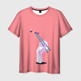 Мужская футболка 3D с принтом Не киряй  в Тюмени, 100% полиэфир | прямой крой, круглый вырез горловины, длина до линии бедер | mukka | кисть | мукка | не киряй | не кури | палочки | рука | суши | три дня дождя