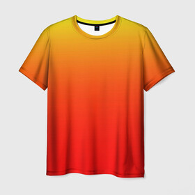 Мужская футболка 3D с принтом Оранж в Тюмени, 100% полиэфир | прямой крой, круглый вырез горловины, длина до линии бедер | orange | желто красный | кислотный | красно желтый | оранж | переход | текстуры | яркий