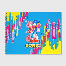 Альбом для рисования с принтом Sonic в Тюмени, 100% бумага
 | матовая бумага, плотность 200 мг. | game | sega | sonic the hedgehog | sonik | игра | комиксы | мультфильм | соник