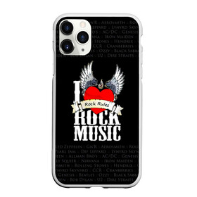 Чехол для iPhone 11 Pro матовый с принтом ROCK в Тюмени, Силикон |  | ac dc | beatles | iron maiden | kiss | metallica | nirvana | ozzy | pink floyd | queen | rock | rolling stones | ас дс | группа | крылья | музыка | надпись | перья | рок | сердце