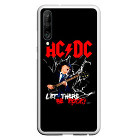 Чехол для Honor P30 с принтом AC DC let there be rock! в Тюмени, Силикон | Область печати: задняя сторона чехла, без боковых панелей | ac dc | acdc | acdc ас дс | angus | back in black | highway to hell | mckinnon | young | австралийская | ангус янг | ас дс | асдс | блюз | в форме | гитара | группа | крис слэйд | метал | молния | музыка | п | певец | рок | рок н ролл