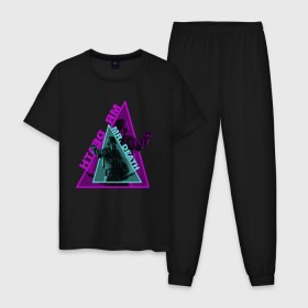 Мужская пижама хлопок с принтом Resident evil Hunk в Тюмени, 100% хлопок | брюки и футболка прямого кроя, без карманов, на брюках мягкая резинка на поясе и по низу штанин
 | Тематика изображения на принте: 