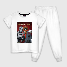 Детская пижама хлопок с принтом LOVE DEATH ROBOTS (LDR) в Тюмени, 100% хлопок |  брюки и футболка прямого кроя, без карманов, на брюках мягкая резинка на поясе и по низу штанин
 | Тематика изображения на принте: 