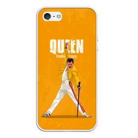 Чехол для iPhone 5/5S матовый с принтом Queen в Тюмени, Силикон | Область печати: задняя сторона чехла, без боковых панелей | Тематика изображения на принте: freddie mercury | queen | quen | the show must go on | we are the champions | богемская рапсодия | глэм | группа | квин | королева | куин | меркури | меркьюри | музыкант | мэркури | певец | песня | поп | рок | фаррух булсара | фредди