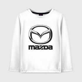 Детский лонгслив хлопок с принтом MAZDA LOGO в Тюмени, 100% хлопок | круглый вырез горловины, полуприлегающий силуэт, длина до линии бедер | auto | mazda | mps | sport | авто | автомобиль | автомобильные | бренд | мазда | марка | машины | мпс | спорт